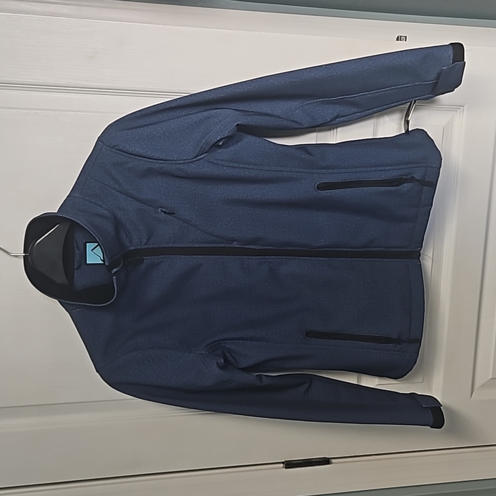 Iceburg Performance Jacket Zip Front Coat Mens Small Textured Blue